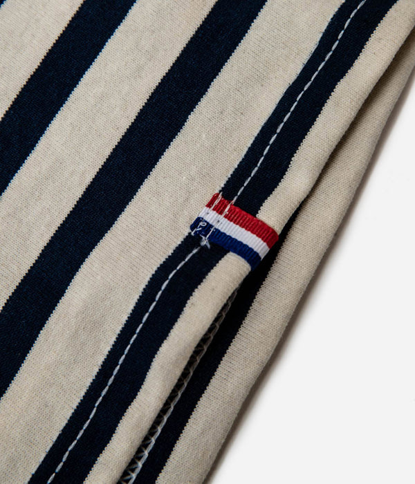 Tonton et Fils - La marinière "Mabo" - Écru naturel marine - Fabriqué en France - Zoom sur le bas et le sigle France