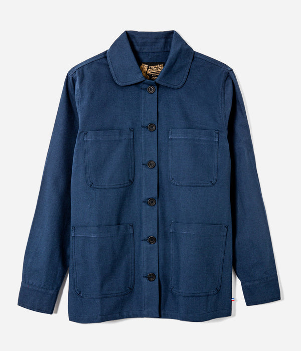 Tonton et Fils - La veste femme "L'Ouvrière" de l'Ouvrière Moderne - Canvas marine - Fabriquée en France - Vue générale