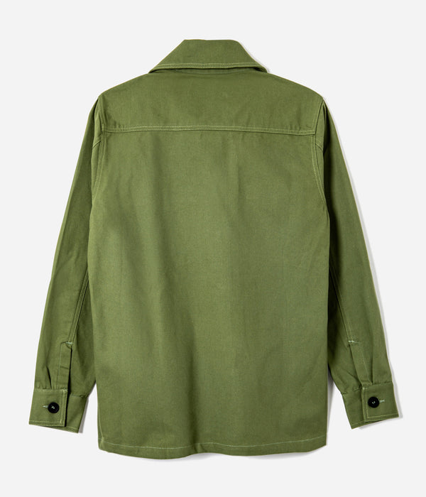 Tonton et Fils - La veste femme "L'Ouvrière" de l'Ouvrière Moderne - Canvas vert - Fabriquée en France - Vue générale de dos