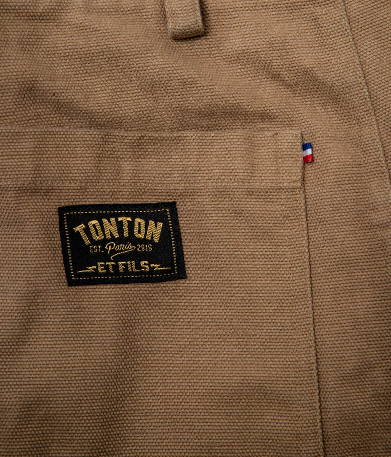 Tonton et Fils - Le pantalon homme « Arsène » canvas camouflage Rip-Stop - Fabriqué en France - Zoom sur la poche arrière