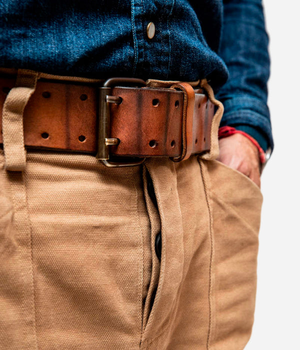 Tonton et Fils - Le pantalon homme « Arsène » canvas camouflage Rip-Stop - Fabriqué en France - Zoom sur ceinture