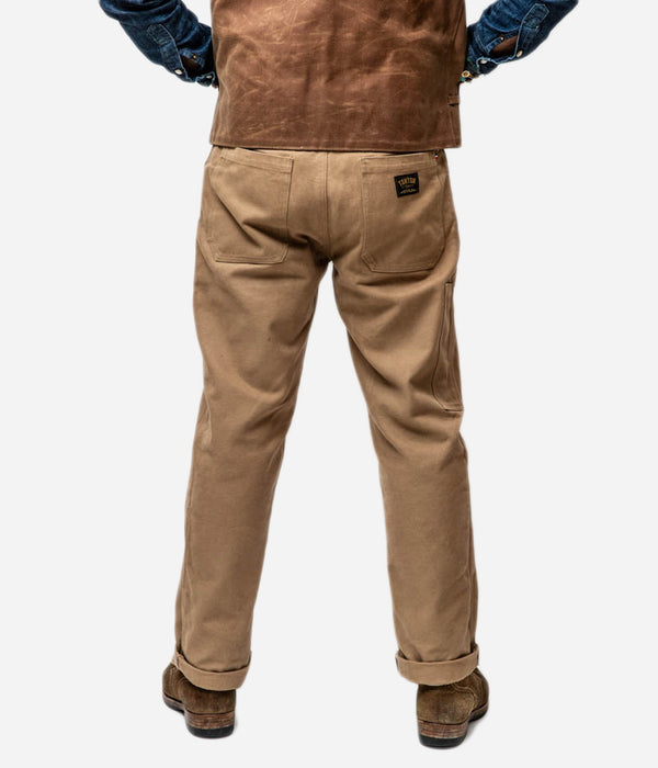 Tonton et Fils - Le pantalon homme « Arsène » canvas camouflage Rip-Stop - Fabriqué en France - Vue arrière avec gilet