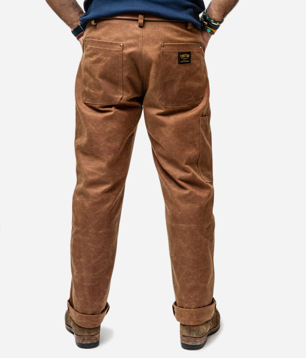Tonton et Fils - Le pantalon homme « Arsène » canvas waxé camel 500g - Fabriqué en France - Vue arrière