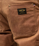 Tonton et Fils - Le pantalon homme « Arsène » canvas waxé camel 500g - Fabriqué en France - Vue poche arrière