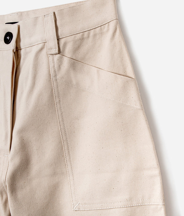Tonton et Fils - Pantalon femme «Louv 001» écru naturel de l'Ouvrière Moderne - Fabriqué en France -Vue sur la poche avant