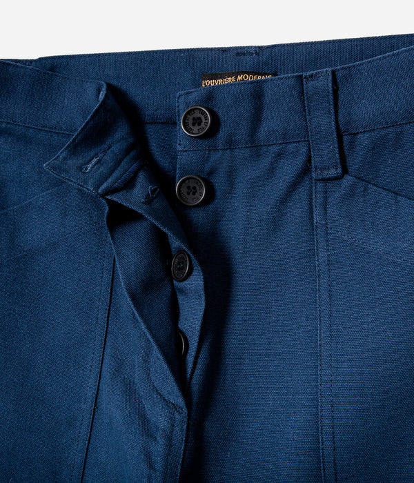 Tonton et Fils - Pantalon femme «Louv 001» marine de l'Ouvrière Moderne - Fabriqué en France -Vue sur la boutonnière