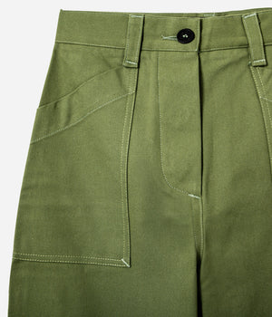 Tonton et Fils - Pantalon femme «Louv 001» vert de l'Ouvrière Moderne - Fabriqué en France -Vue sur la poche avant