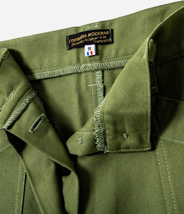 Tonton et Fils - Pantalon femme «Louv 001» vert de l'Ouvrière Moderne - Fabriqué en France -Vue sur l'intérieur