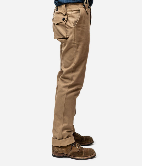 Tontons et Fils - Pantalon "Pant 001" - Coloris tan - Vue de côté
