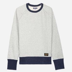 Tonton et Fils - Le sweat-shirt «Cerdan» bicolore Grtis chiné / Marine fabriqué en France - Vue générale