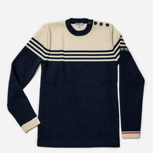 Tonton et Fils - Le pull Ouessant - Marine écru - Tricoté en France - Vue générale