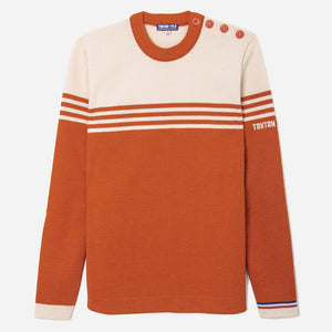 Tonton et Fils - Le pull Ouessant - Orange écru - Tricoté en France - Vue générale