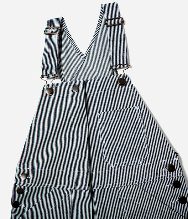 Tonton et Fils - Salopette femme «Billie» Denim Hickory bleu de l'Ouvrière Moderne - Fabriquée en France - Vue sur les bretelles