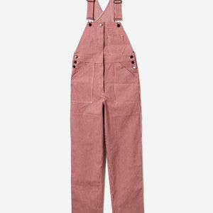 Tonton et Fils - Salopette femme «Billie» Denim Hickory rouge de l'Ouvrière Moderne - Fabriquée en France - Vue générale