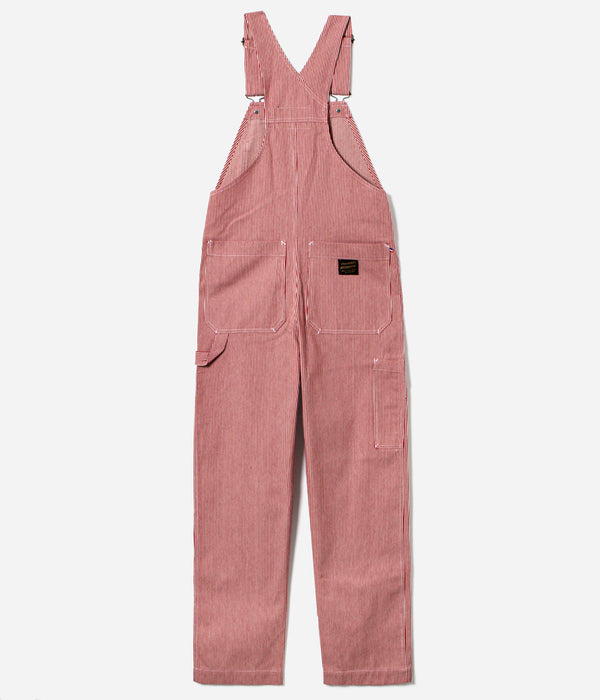Tonton et Fils - Salopette femme «Billie» Denim Hickory rouge de l'Ouvrière Moderne - Fabriquée en France - Vue générale de dos