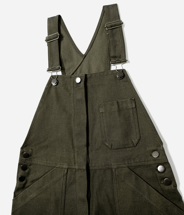 Tonton et Fils - Salopette femme «Billie» Canvas Kaki de l'Ouvrière Moderne - Fabriquée en France - Vue sur la face avant