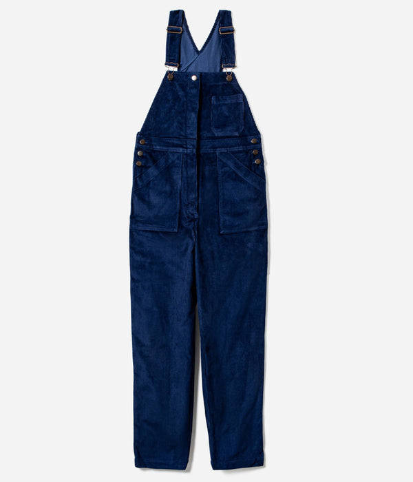 Tonton et Fils - Salopette femme «Billie» Velours côtelé bleu royal de l'Ouvrière Moderne - Fabriquée en France - Vue générale