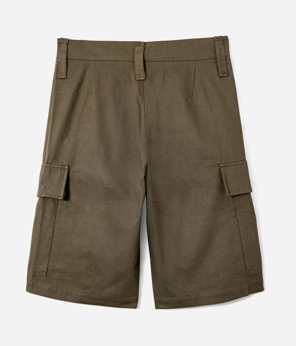 Tonton et Fils - Le short "de brousse" homme - Canvas Kaki - Fabriqué en France - Vue générale de dos