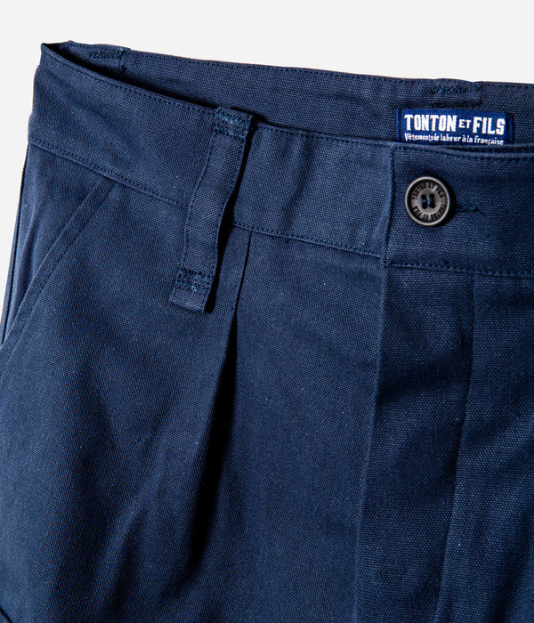 Tonton et Fils - Le short "de brousse" homme - Canvas Marine - Fabriqué en France - Vue sur la boutonnière fermée