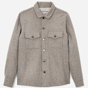 La sur-chemise homme «Émile» laine vierge beige - Vue générale