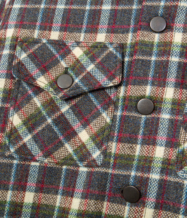 Tonton et Fils - La sur-chemise homme «Émile» laine à carreaux - Fabriquée en France - Vue sur une poche avant