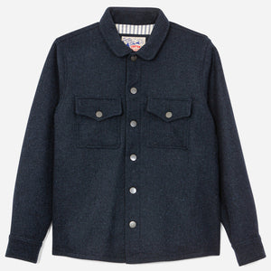 Tonton et Fils - La sur-chemise homme «Émile» laine marine - Fabriquée en France - Vue générale