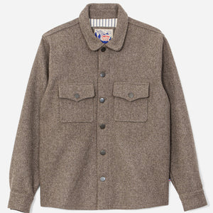 Tonton et Fils - La sur-chemise homme «Émile» laine vierge marron - Fabriquée en France - Vue générale