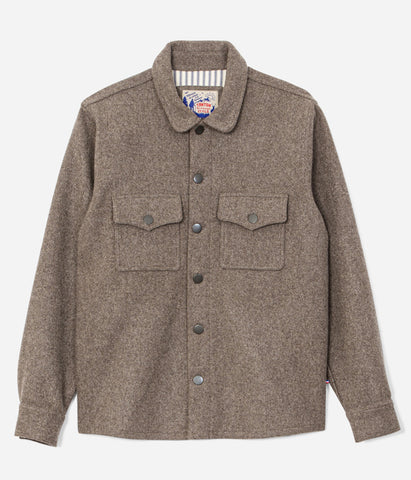 La sur-chemise «Émile» laine vierge marron