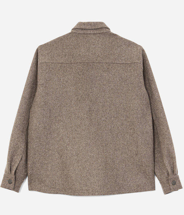 Tonton et Fils - La sur-chemise homme «Émile» laine vierge marron - Fabriquée en France - Vue de dos