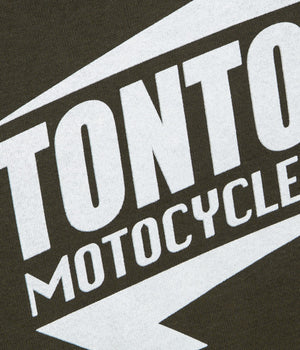 Tonton et Fils - Le tee-shirt homme manches courtes «Motocyclettes» kaki et écru - Fabriqué en France - Zoom sur le logo