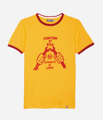 Tonton et Fils - Le tee-shirt homme «Vêtement de Labeur» Jaune et Rouge fabriqué en France - Vue générale