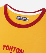 Tonton et Fils - Le tee-shirt homme «Vêtement de Labeur» Jaune et Rouge fabriqué en France - Vue sur l'encolure