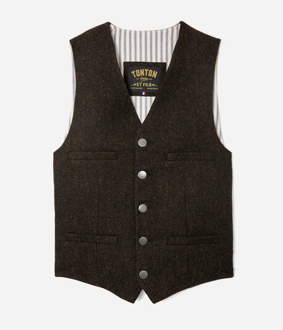 Le veston «Auguste» tweed brun dos kaki clair