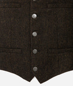Tonton et Fils - Le veston homme «Auguste» tweed brun dos kaki clair - Fabriqué en France - Vue sur les poches avant