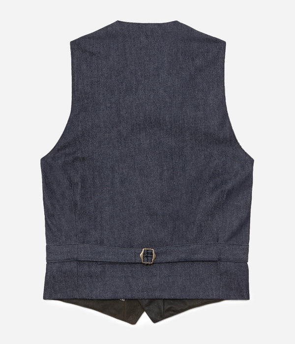Tonton et Fils - Le veston homme «Auguste» waxé kaki dos Denim - Fabriqué en France - Vue de dos